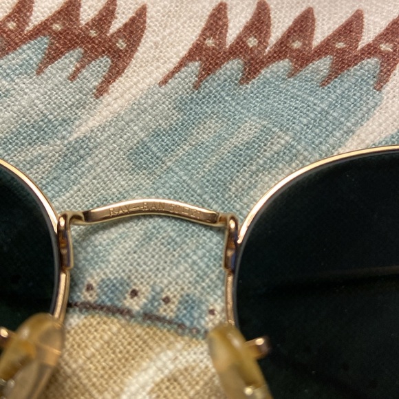 Ray-Ban Gold and Black Round Sunglasses - Picture 6 of 7